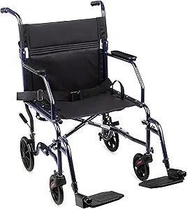 Carex Classics Transport Chair  Lightweight at 25 lbs and folds to 9" wide for easy storage, Black (NEW)