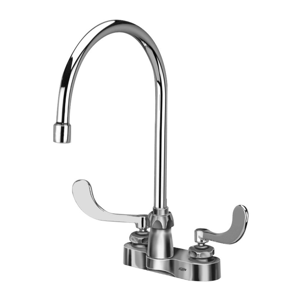Zurn® AquaSpec® Z812C4-XL Gooseneck Centerset Bathroom Faucet w/ 4" Wrist Blade Handles, 2.2 gpm, Brass, Polished Chrome