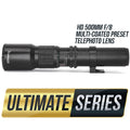 Ultimaxx - 500mm f/8 Manual Multi-Coated Preset Telephoto T-Mount Lens (UM-TP500PWS)