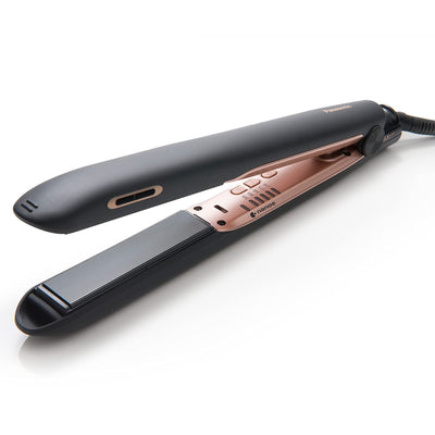 Panasonic nanoe Flat Iron for Healthy, Shiny Hair, Hair Styling Iron with Ceramic Plates and Intuitive Heat Technology, for Straightening, Smoothing and Curling - EH-HS99-K (Black/Rose Gold)