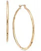Style & Co Gold-Tone Medium Hammered Hoop Earrings, 2"
