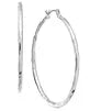 Style & Co Silver-Tone Medium Hammered Hoop Earrings, 2"