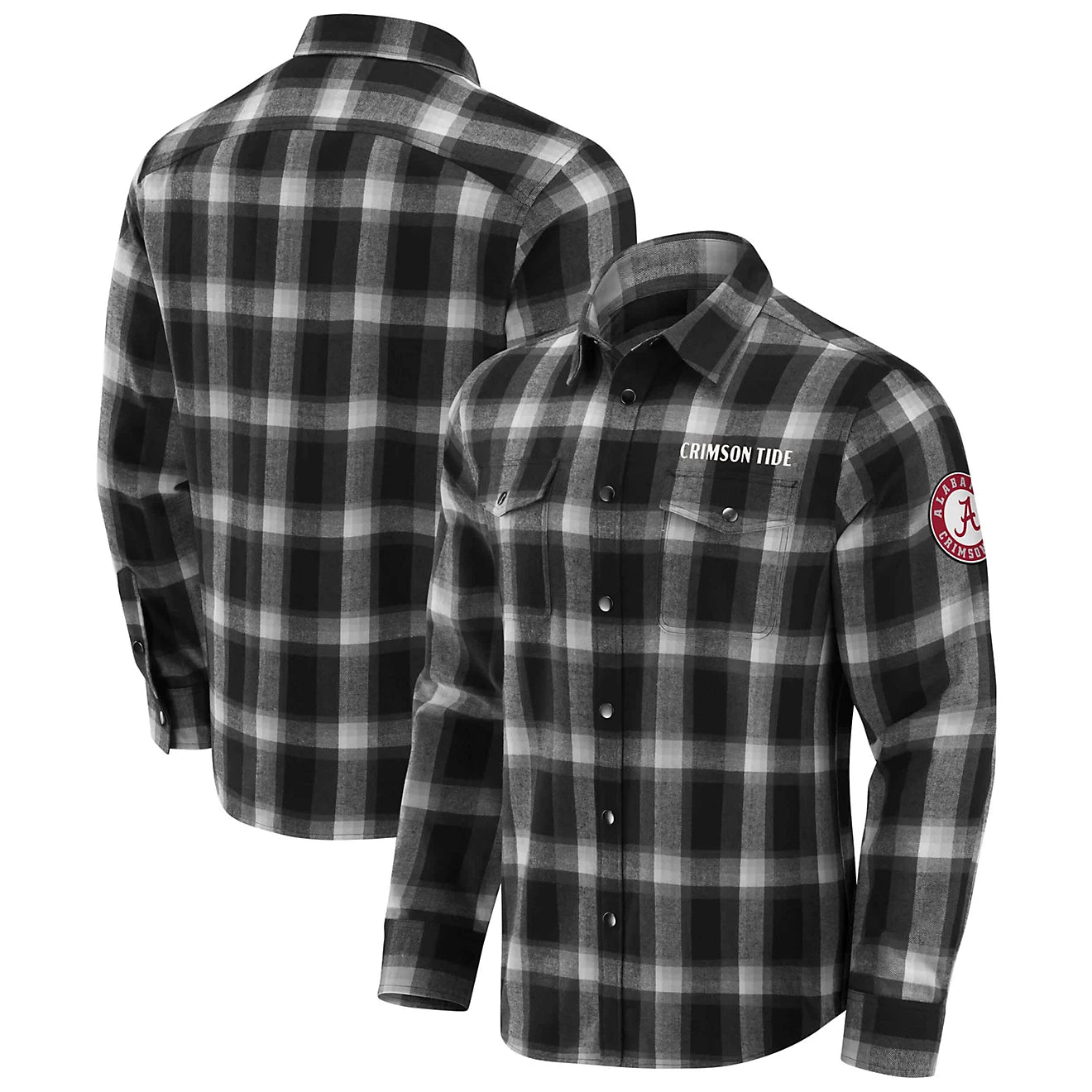 Men's Darius Rucker Collection by Fanatics Black Georgia Bulldogs Flannel Plaid Full-Snap Shirt - Medium