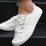 Women's Versatile New White Snowflake Casual Shoes  6 med