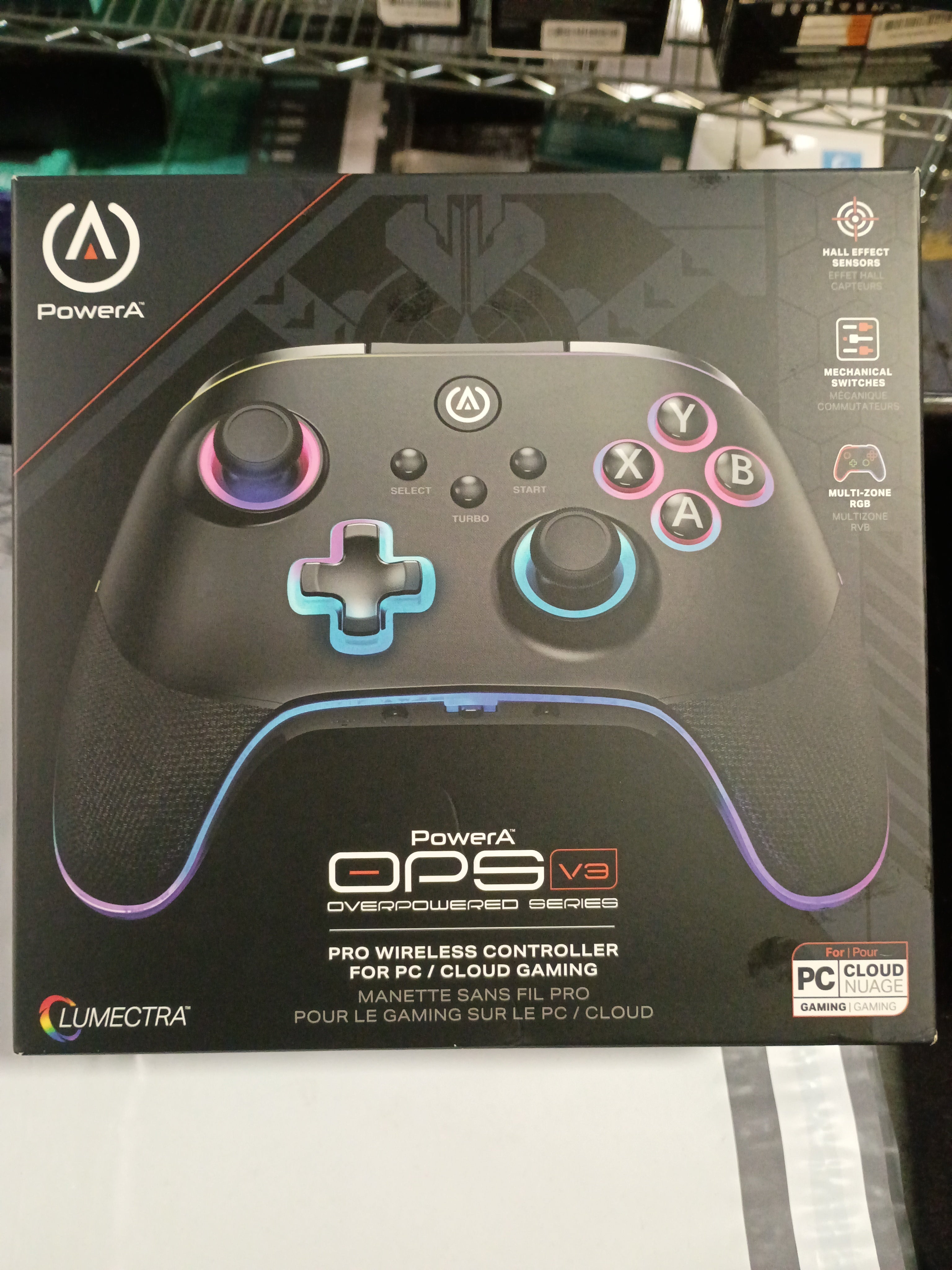PowerA OPS v3 Pro Wireless Controller for PC and Cloud Gaming with Lumectra, gamepad, gaming controller, works Windows 10/11, Charging stand included