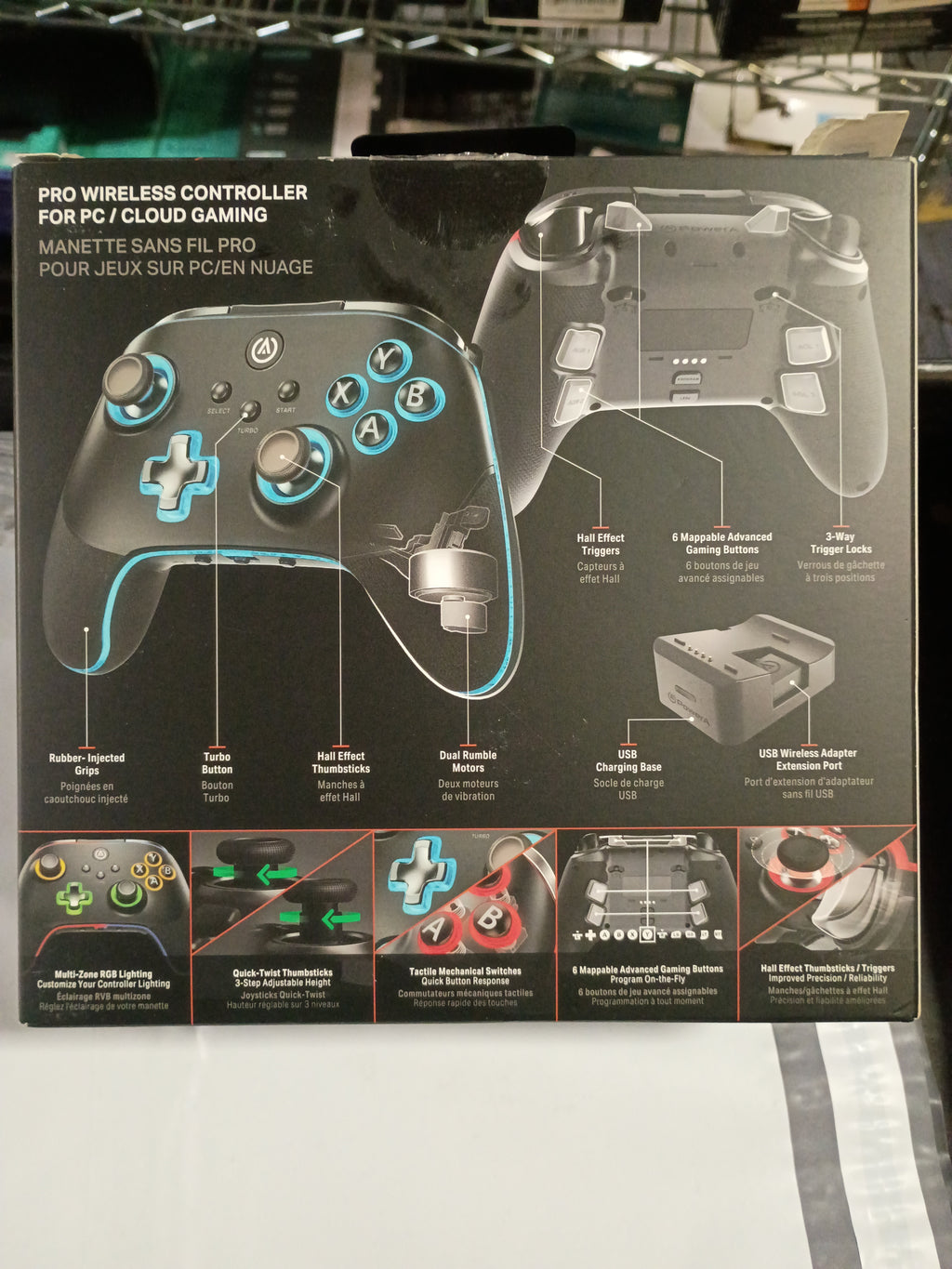 PowerA OPS v3 Pro Wireless Controller for PC and Cloud Gaming with Lumectra, gamepad, gaming controller, works Windows 10/11, Charging stand included