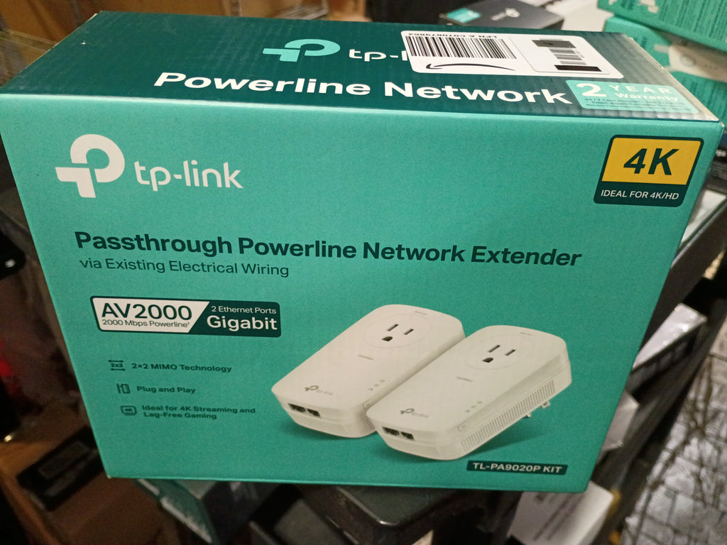 TP-Link AV2000 Powerline Ethernet Adapter TL-PA9020P KIT - Powerline Network Adapter, Passthrough, 2x2 MIMO
