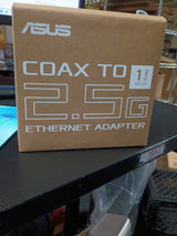 ASUS 2.5Gbps Ethernet Over Coax Adapter (MA-25 1 Pack), MoCA 2.5, High Speed Internet, Mesh backhaul, TV Streaming, MPS Security, Wall-mountable