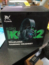 Krysenix Wireless Gaming Headset with Noise Canceling Microphone for PC, PS5, PS4, Switch, Mac，2.4 GHz Wireless & Bluetooth 5.4 Gaming Headphones, Cool RGB Lighting, 40Hr Battery, 50mm Drivers-White