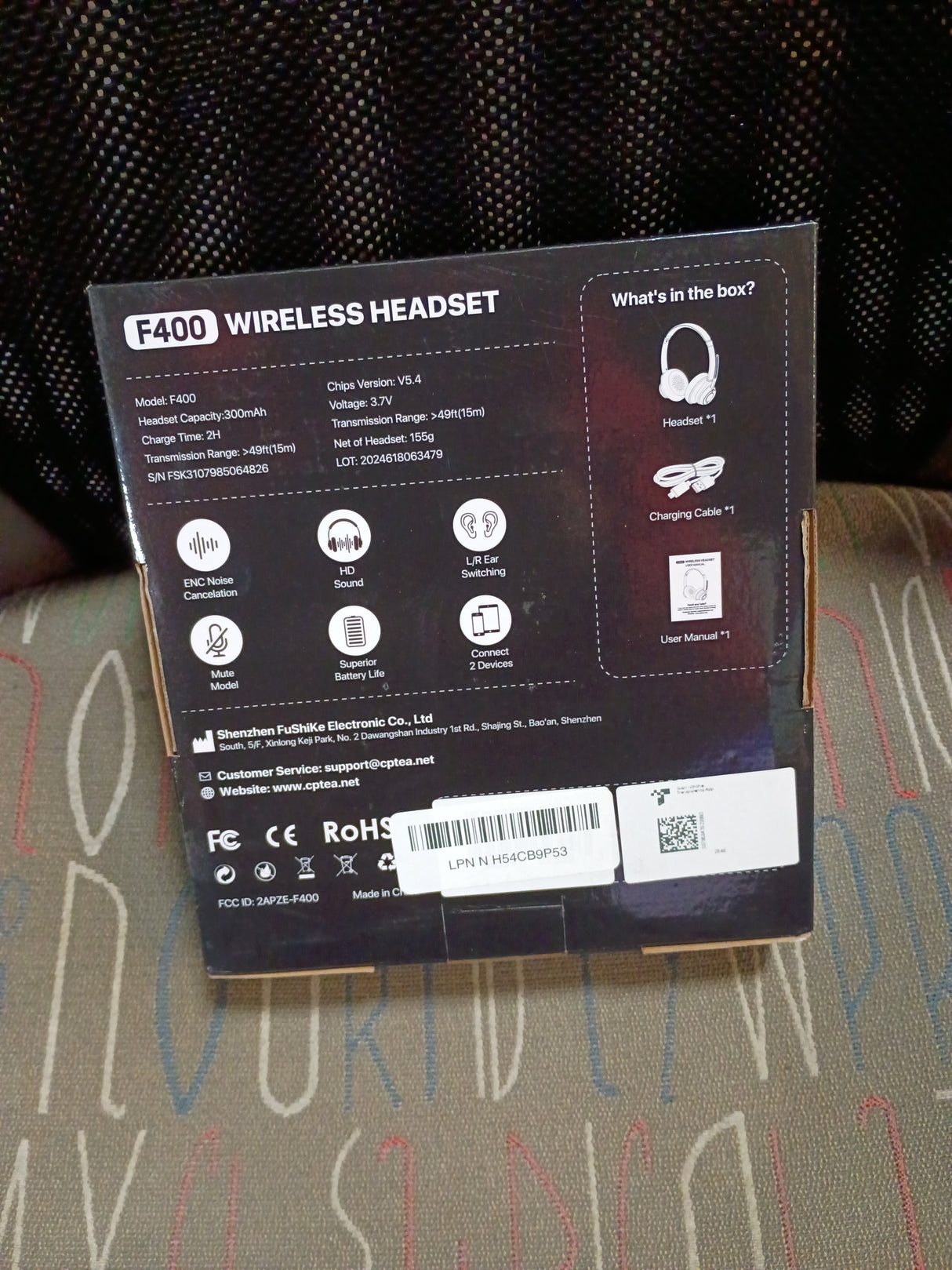 Bluetooth Headset, Wireless Bluetooth V5.4 Headphones with Microphone, Noise Canceling Multipoint Connect Wireless Headset with Mic for Work/Mobile/Laptop/Call Center/Noisy Office/Zoom - Black