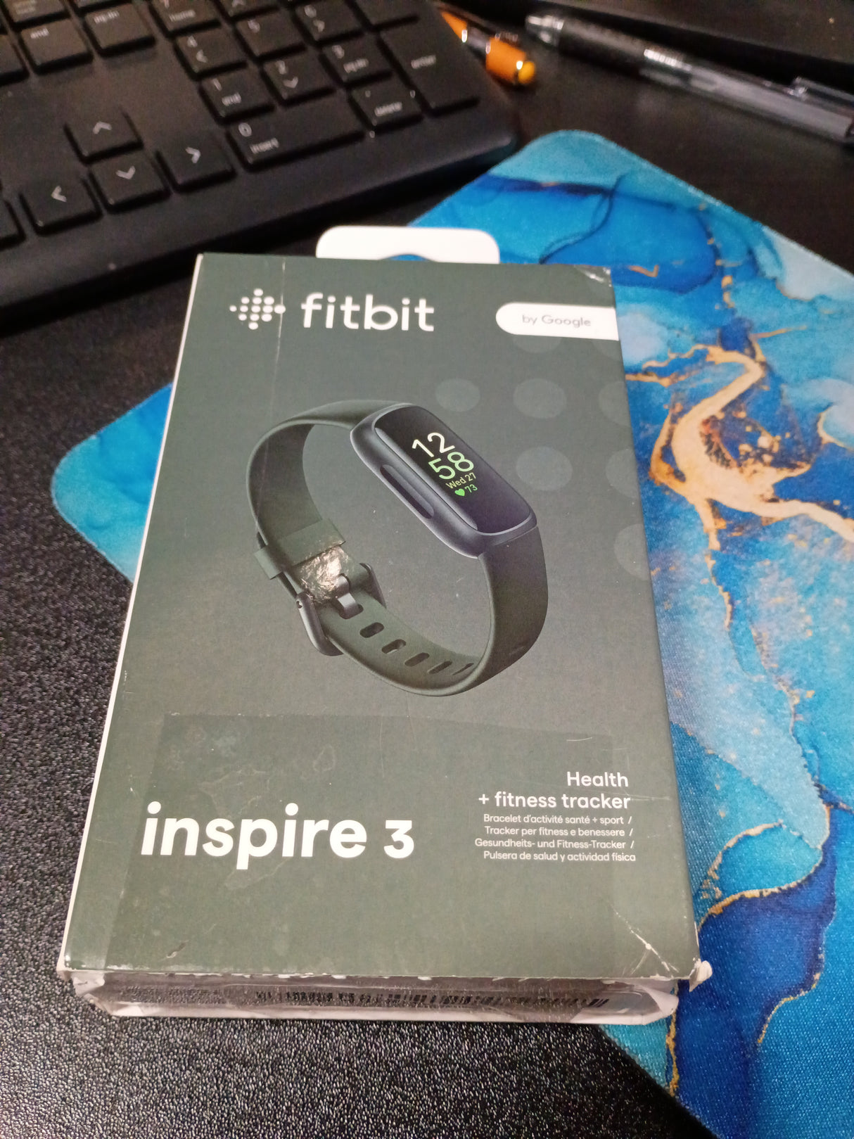 Fitbit Inspire 3 Health &-Fitness-Tracker w/ Stress Manage, Workout Intense, Sleep Tracking, 24/7 Heart Rate and more, Midnight Zen/Black 1 Size (