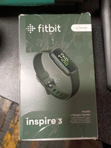 Fitbit Inspire 3 Health &-Fitness-Tracker w/ Stress Manage, Workout Intense, Sleep Tracking, 24/7 Heart Rate and more, Midnight Zen/Black 1 Sz
