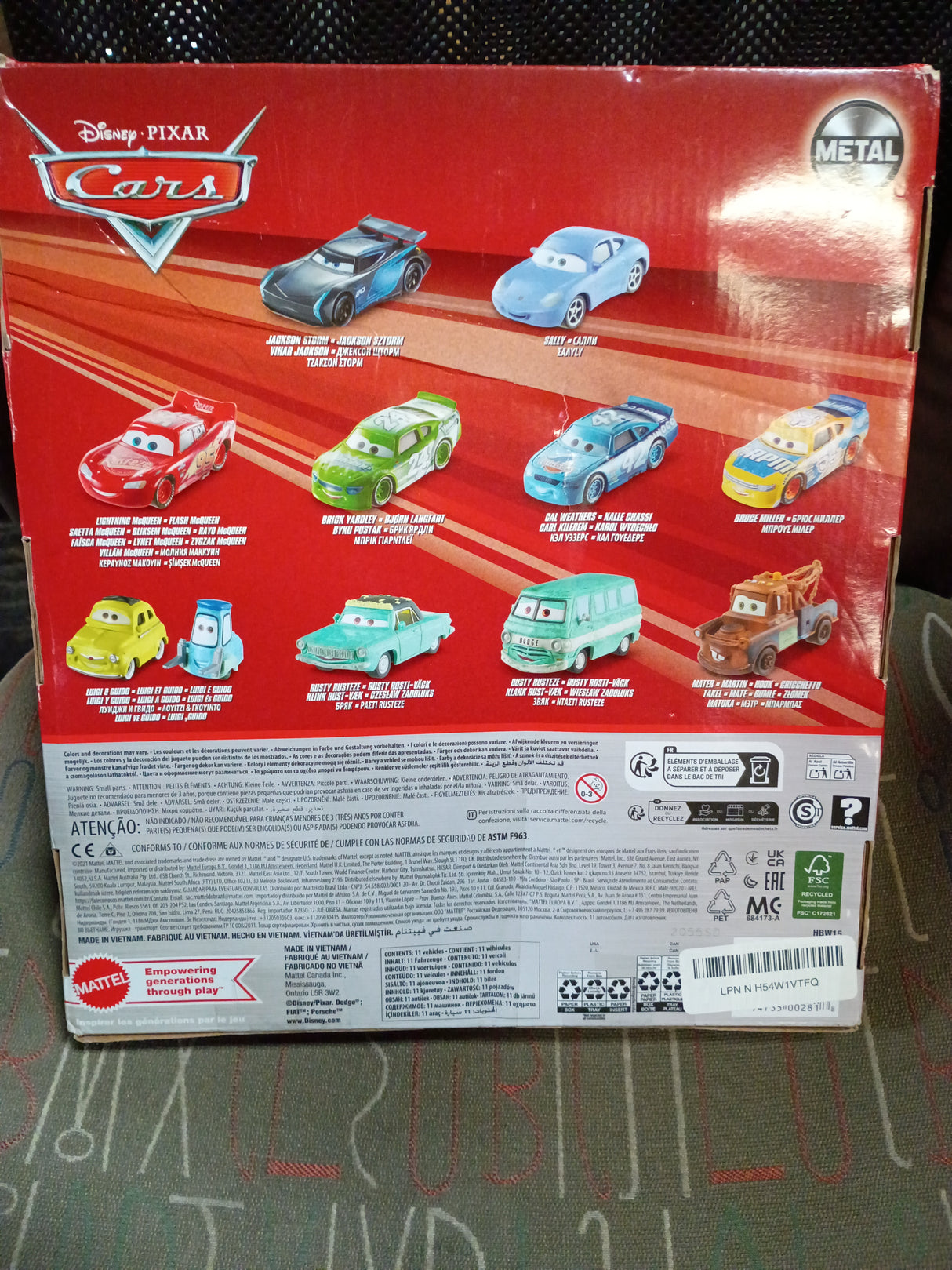 Mattel Disney and Pixar Cars Set of 10 Die-Cast Mini Racers Vehicles, Collectible Set of 1:55 Scale Toy Cars Inspired by Movies