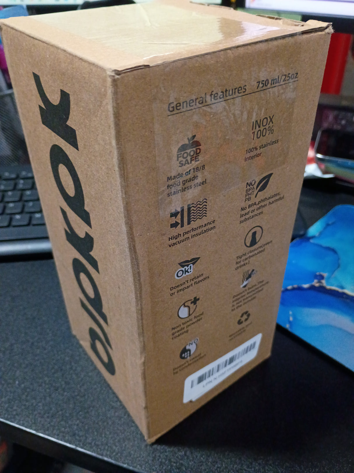 BJPKPK Insulated Coffee Mug with 2 Lids, 25oz Stainless Steel Insulated Tumbler with Handle, Double Wall Vacuum Coffee Cups, BPA Free Travel Mug for Coffee, Tea and Drinks, Navy Blue