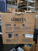 Brita Water Filter 6-Cup Denali Water Pitcher Dispenser with Standard Water Filter - White