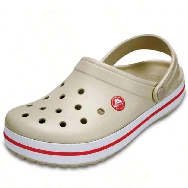 Crocs Unisex Crocband Clog Beige, Stucco/Melon, M8/W10