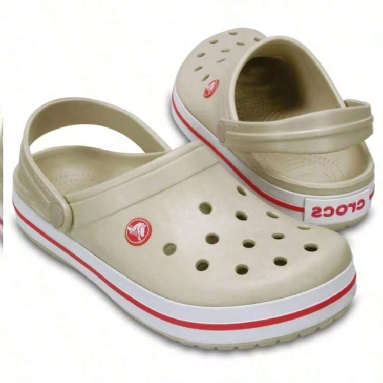 Crocs Unisex Crocband Clog Beige, Stucco/Melon, M8/W10