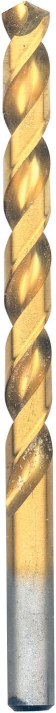 BOSCH TI2148 1-Piece 21/64 In. x 4-5/8 In. Titanium Nitride Coated Metal Drill Bit with 3/8 In. Reduced Shank for Applications in Heavy-Gauge Carbon Steels, Light Gauge Metal, Hardwood