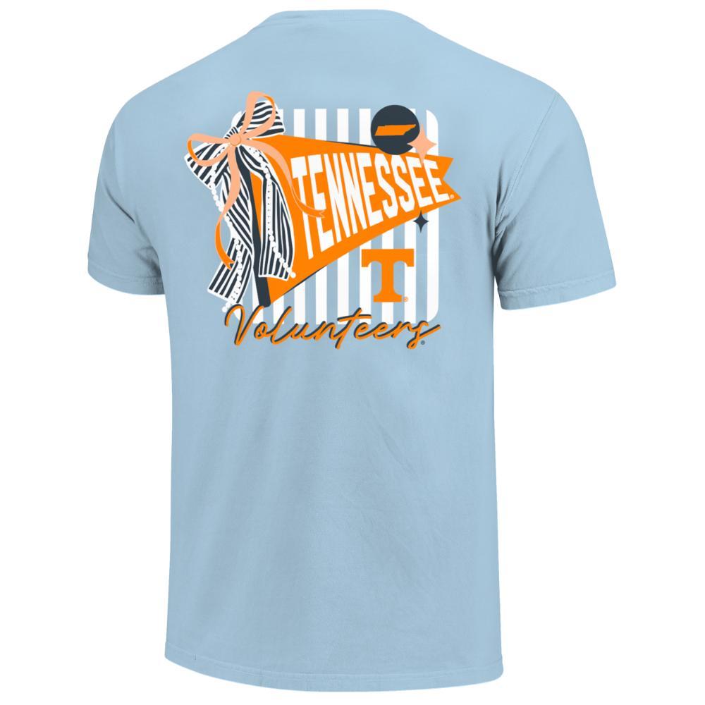 *Tennessee Women's Pennant Bow Stripes Comfort Colors Tee M