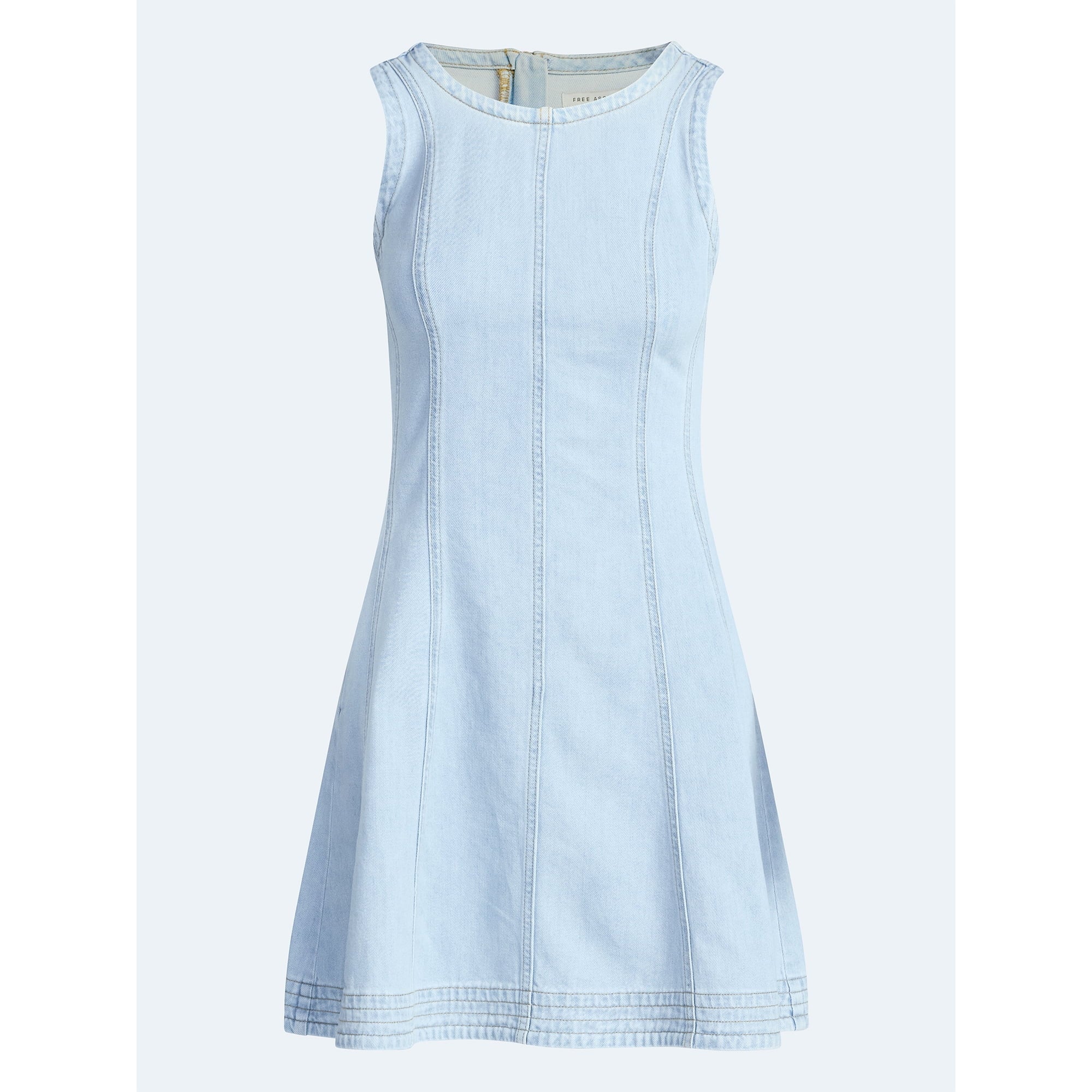Kels-Free Assembly Women's and Women's Plus Sleeveless Denim Panel Mini Dress-MED