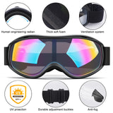 HAPPRUN Ski Goggles, 100% UV Protection Anti Fog Ski Snow Goggles for Men Women Youth - Black(New Open Box)