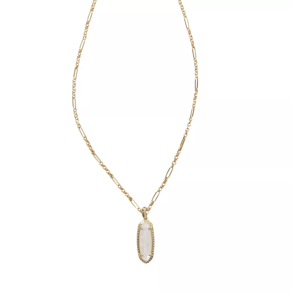 Kendra Scott Eva Small Long Pendant Necklace- 16 Inches-14K Gold Over Brass
