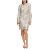 Eliza J Women's Long-Sleeve Sequin Cocktail Dress Size: 6