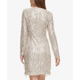 Eliza J Women's Long-Sleeve Sequin Cocktail Dress Size: 6