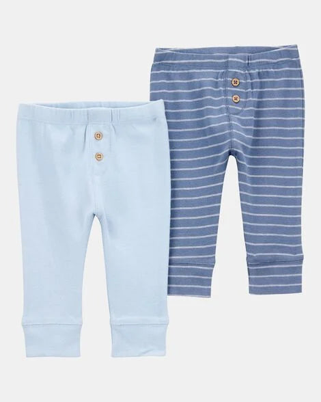Carter's Baby Boy 2-Pack Pull-On Pants - Blue 3M