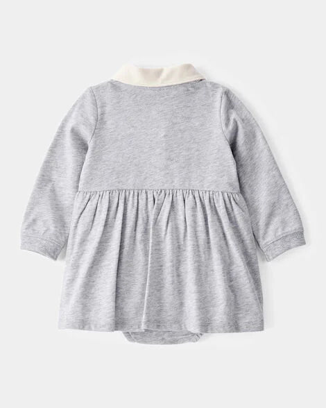 Carter's Baby Varsity Polo Bodysuit Dress - Grey 24M