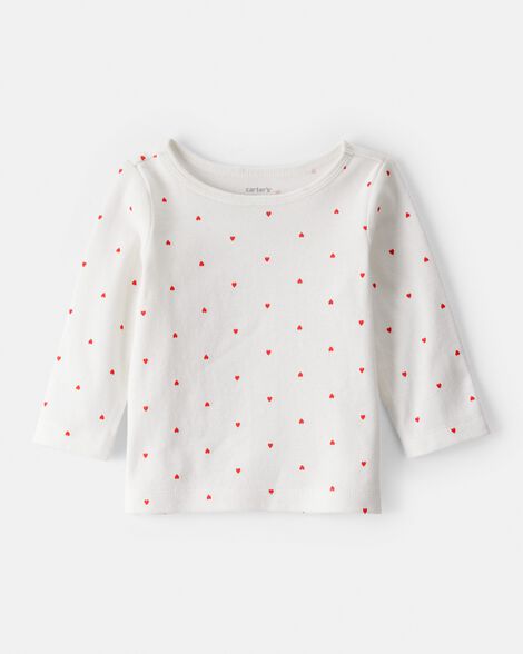 Carter's Baby Girl 3-Piece Heart Print Long-Sleeve Dress Set - Pink 18M