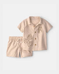 Carter's Baby Boy 2-Piece Toucan Embroidered Top & Short Set - Khaki 3M