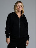 Comfrt-Basic Crop Zip Hoodie, Black-M