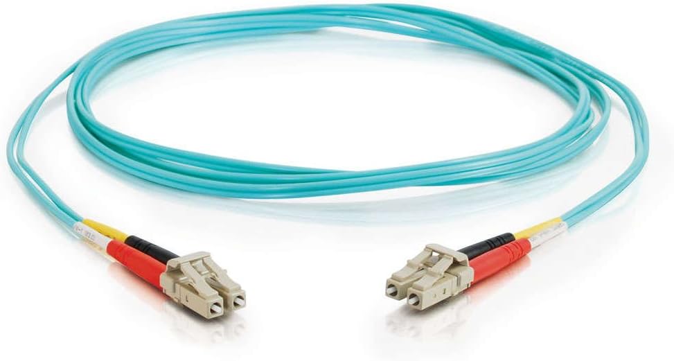 C2G Legrand LC to LC Fiber Optic Cable, 50/125 Fiber Optic Cable, Aqua Fiber Cable, 3 Meter (9.8 Feet) Multimode Cable, Fiber Patch Cable, 1 Count, C2G 33047