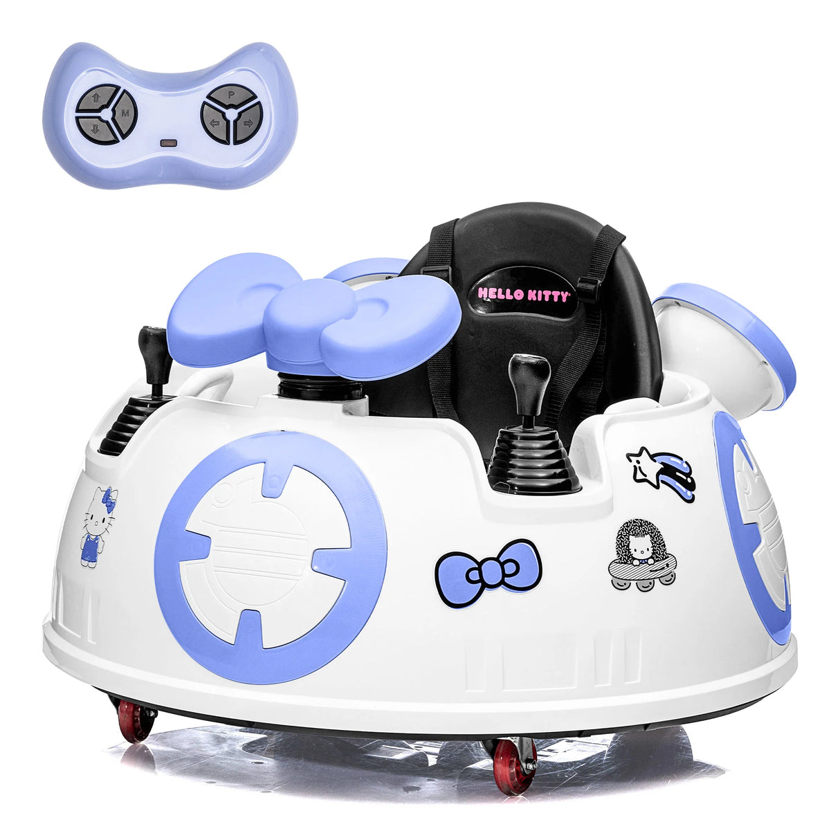 KOOLKARZ - Hello Kitty Space Explorer Bumper Car - 6V Remote Control Car for Toddlers 1.5-5 Years Old, Toddler Car with Dual Motor & Seat Belts, Perfect Baby Car for Your Little One's Adventures
