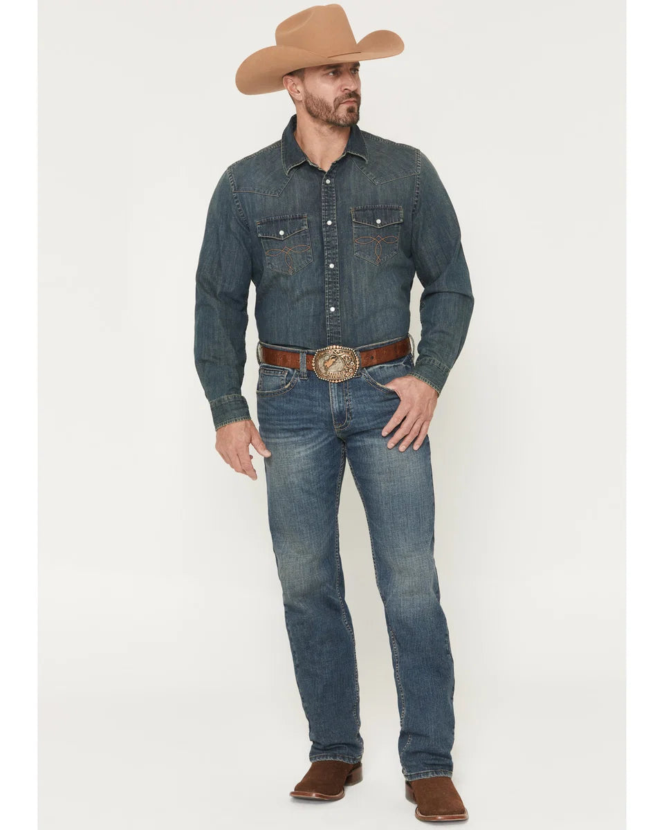 Cody James Men's Grullo Wash Wyatt Slim Bootcut Stretch Denim Jeans W32x L32