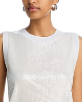 AQUA Women’s Sequin Sweater Tank by Bloomingdale's - White - Size: XXL