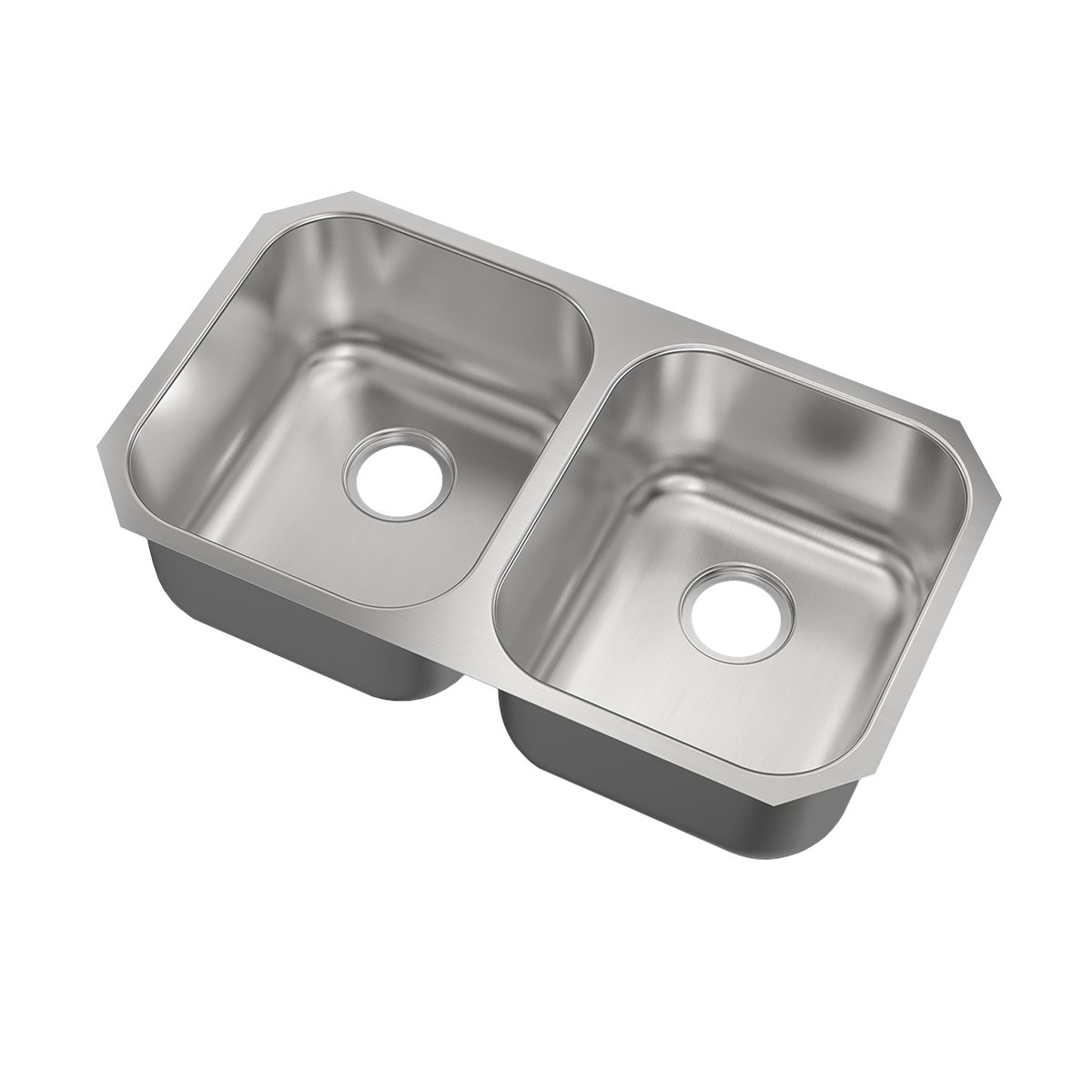 32-Inch 50/50 Double-Bowl Stainless Steel Undermount Kitchen Sink, 18-Gauge