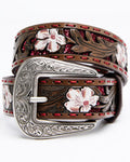 Boot Barn - Shyanne Girls' Tooled Floral Glitter Underlay Belt (Sz 22)