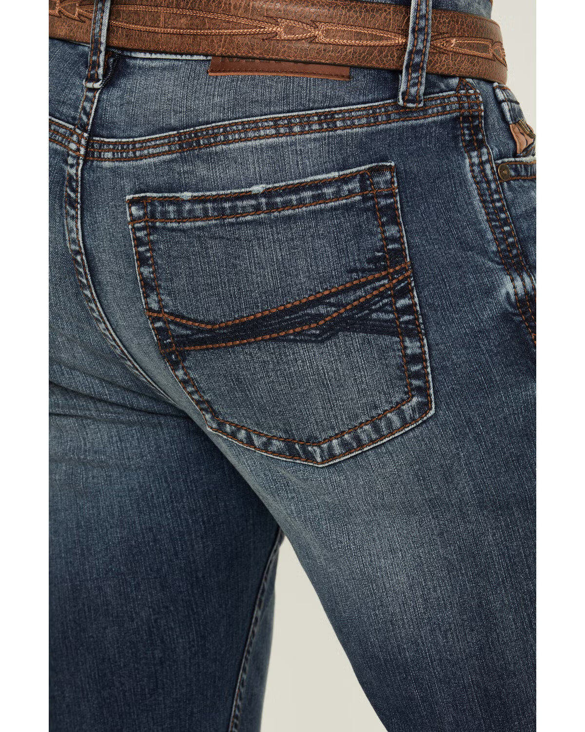 RANK 45® Men's Yuma Wash Trigger Slim Bootcut Performance Stretch Denim Jeans (34 x 30)