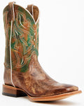 Cody James Men's Road Western Boots, Broad Square Toe, Brown/Green/Orange, 9.5 D