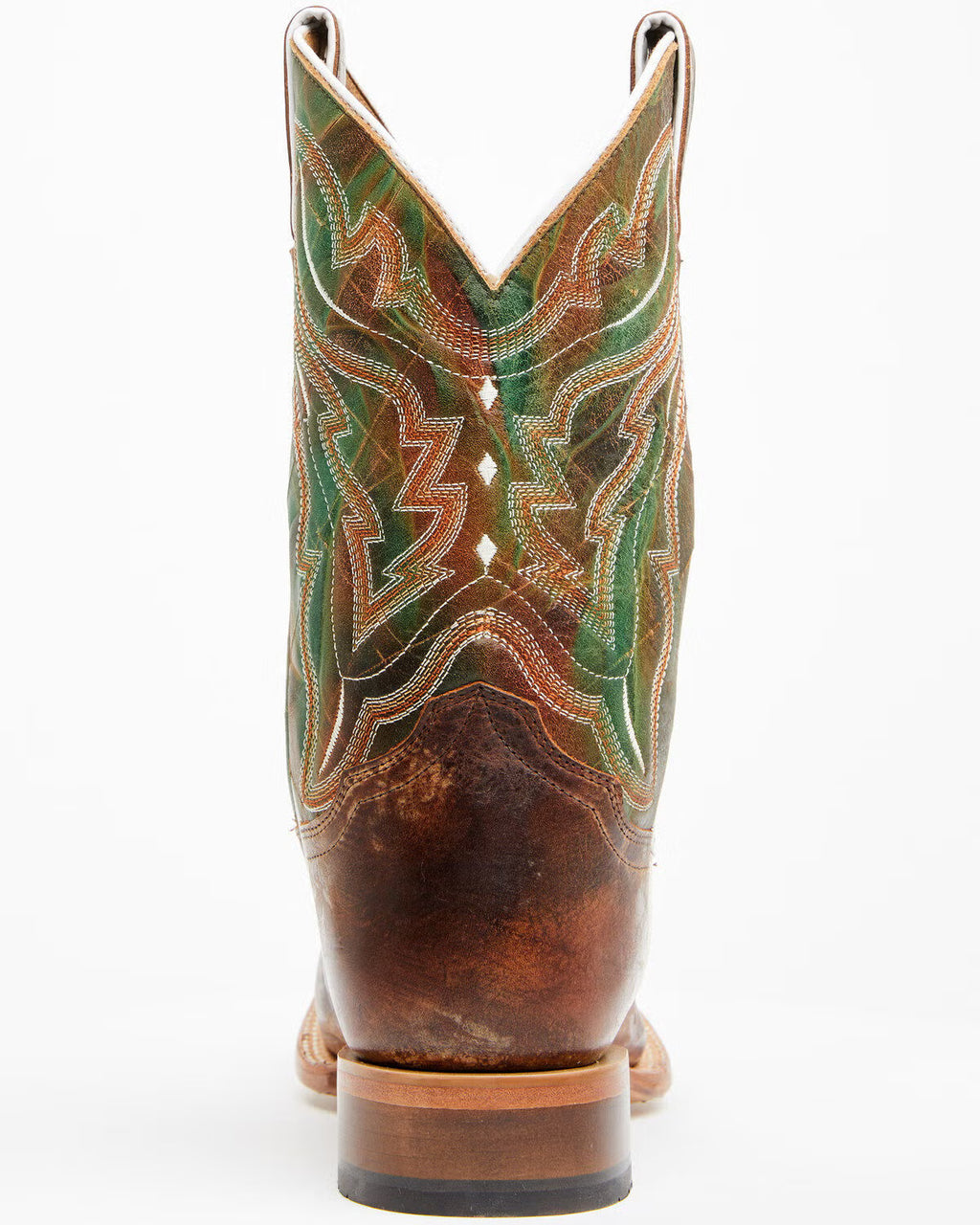 Cody James Men's Road Western Boots, Broad Square Toe, Brown/Green/Orange, 9.5 D