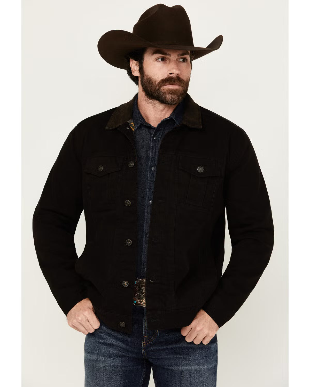 Cody James Men's Ozark Memphis Washed Rancher Jacket - Black - Size Large