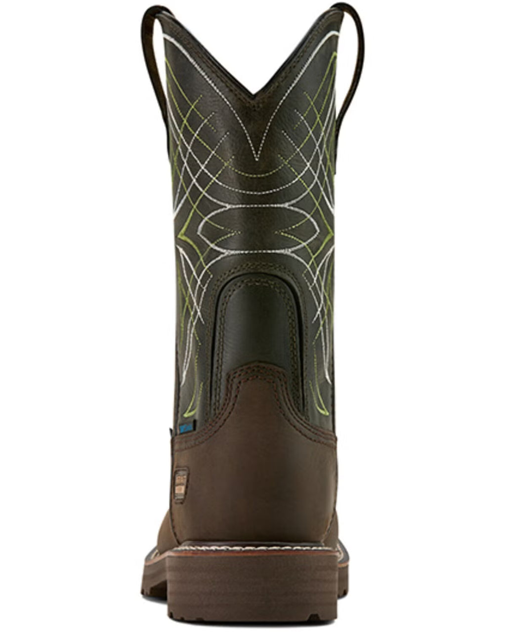 Ariat Men's Activator Waterproof Work Boots - Steel Toe, Dark Brown/Grn (Sz 9.5)