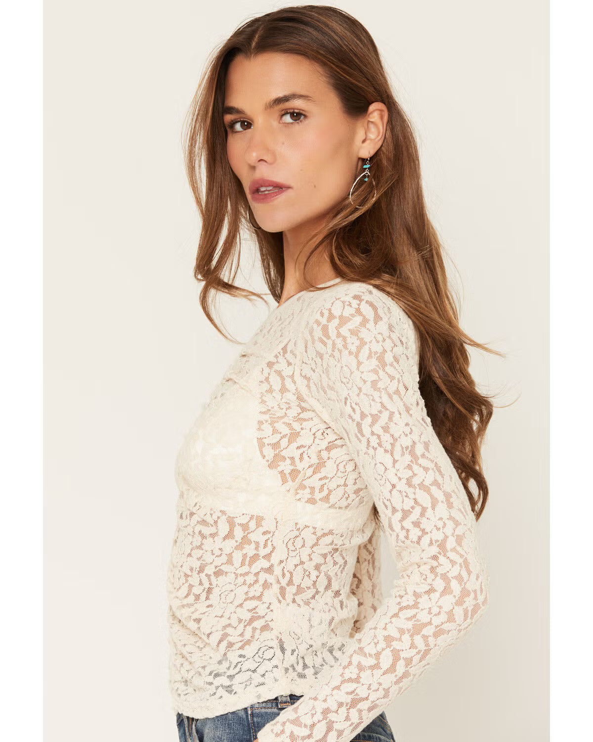 Boot Barn - Shyanne Women's Hadley Long Sleeve Lace Keyhole Top, XL