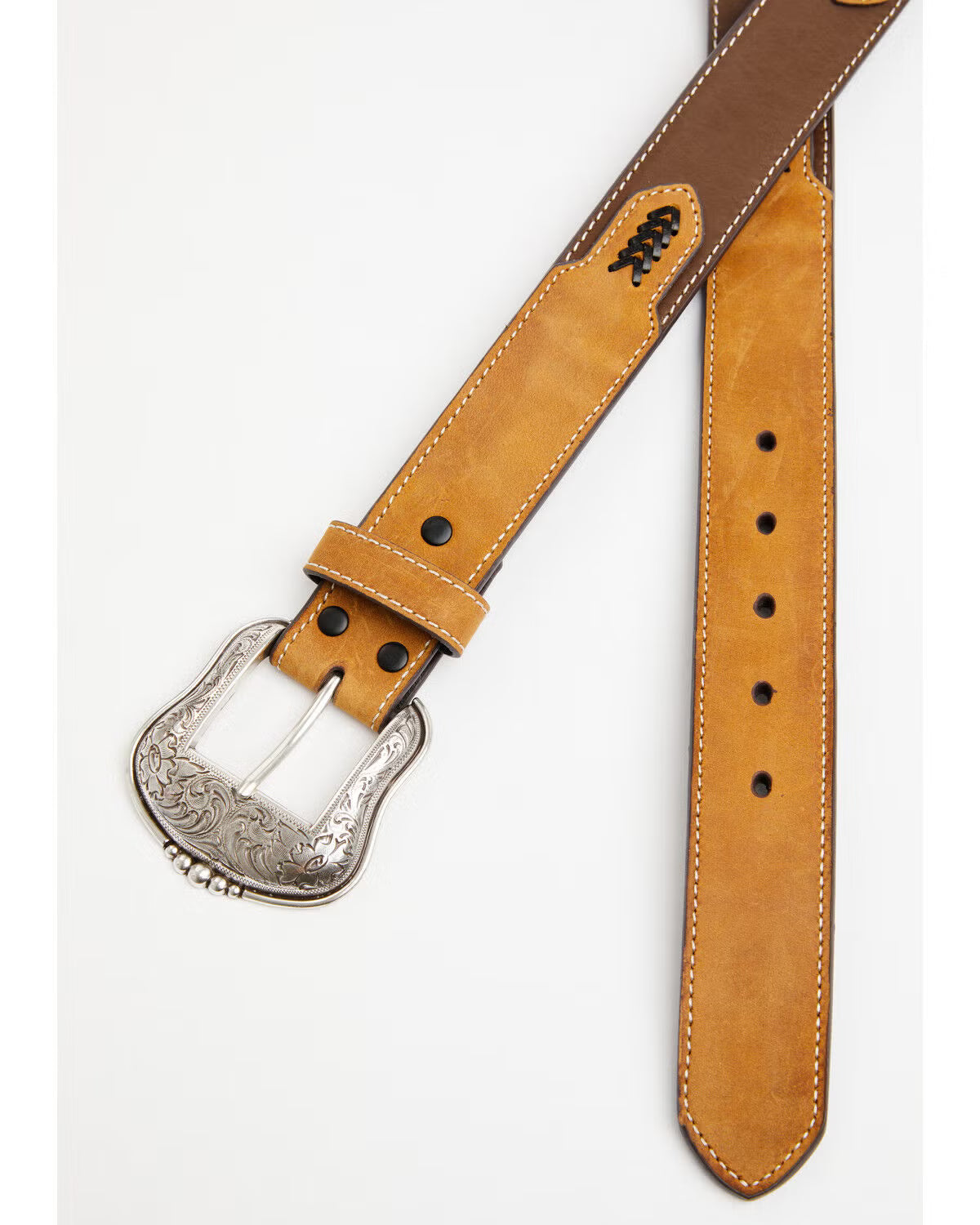 *Cody James Men's Overlay Ribbon Belt, Brown, Size 42