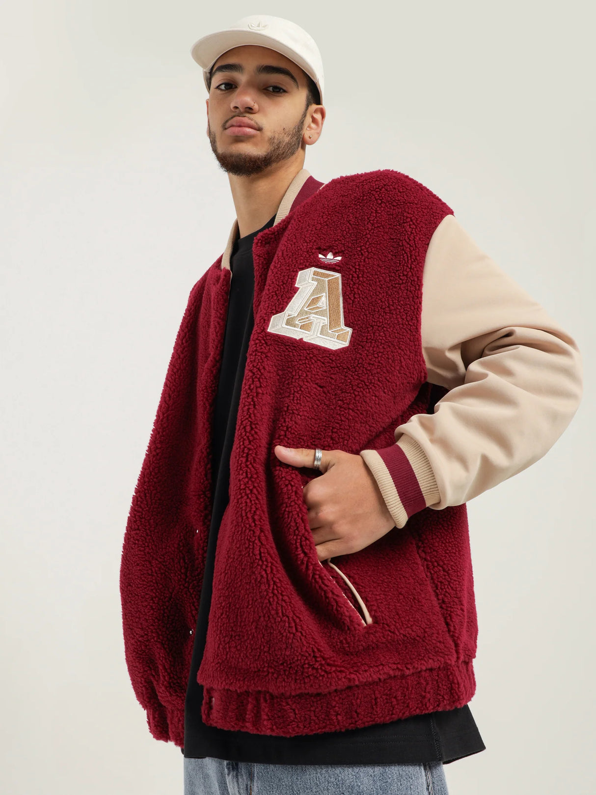 Adidas Varisty Jacket - Burgundy- New with Tags