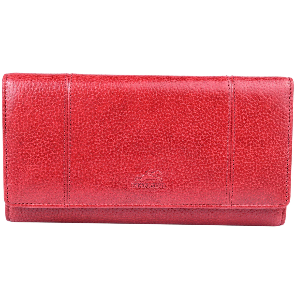 *Mancini Fifth Avenue RFID Secure Trifold Wallet, Red, Women's