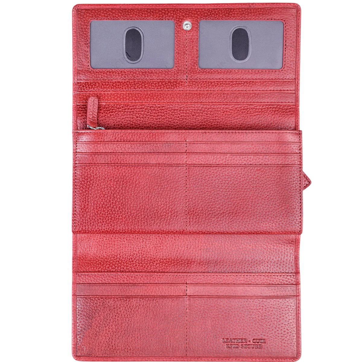 *Mancini Fifth Avenue RFID Secure Trifold Wallet, Red, Women's