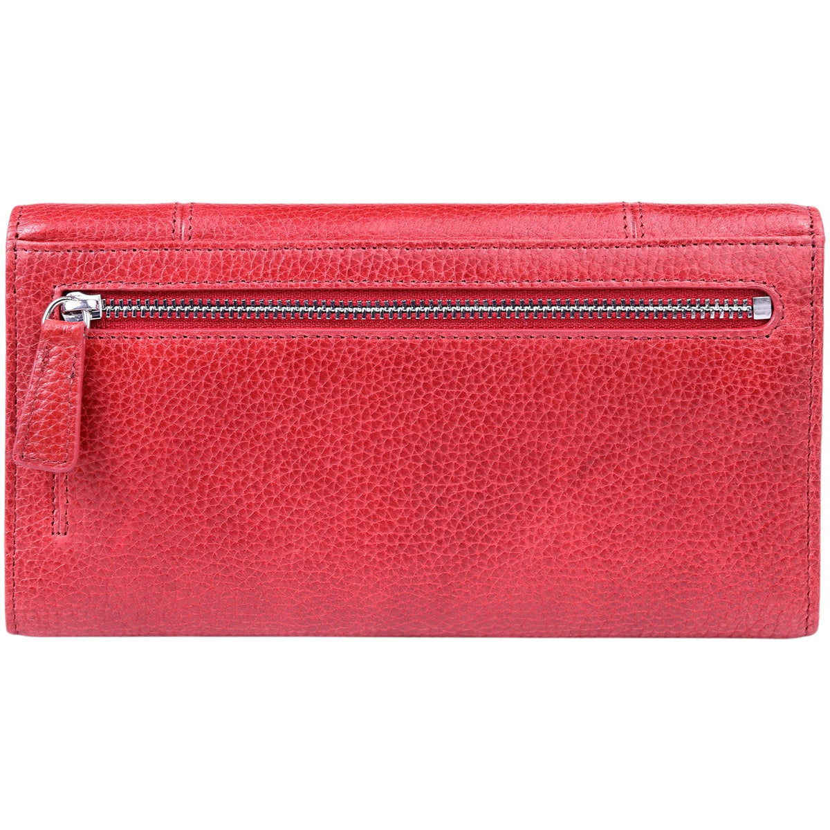 *Mancini Fifth Avenue RFID Secure Trifold Wallet, Red, Women's